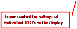 Line Callout 2: Frame control for settings of individual ROIs in the display